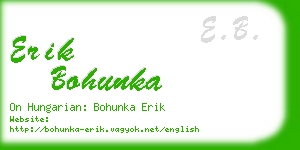 erik bohunka business card